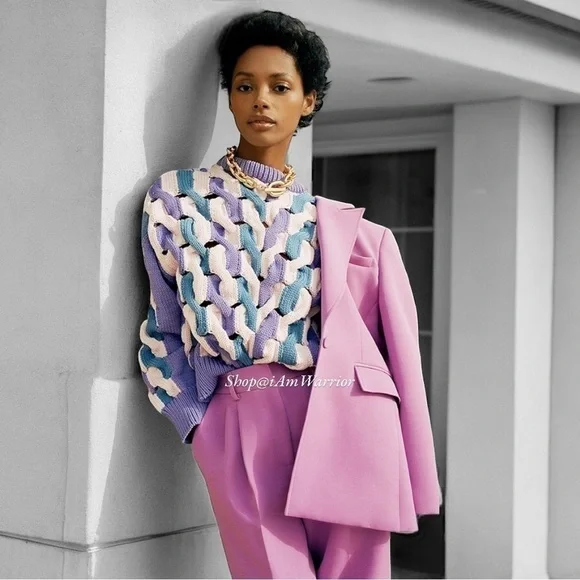 AKNVAS lattice open weave chunky knit sweater *shop@iamwarrior